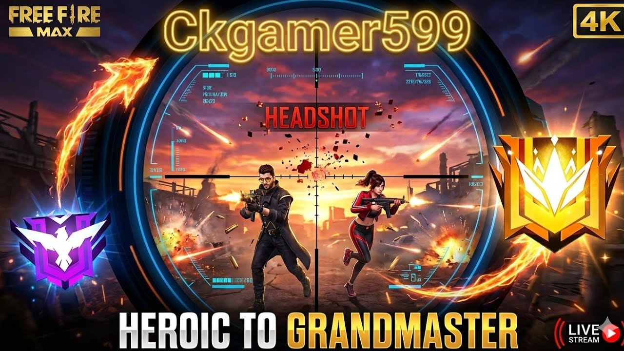 🔴 LIVE: ROAD TO GRANDMASTER! 🔥 Destroying Full Lobby with Insane HEADSHOTS 😱 | Free Fire MAX