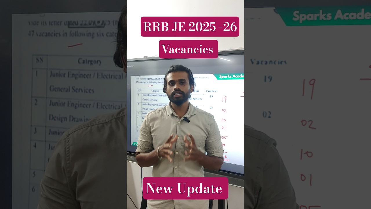 RRB JE 2025 - 26 - Vacancies - New Update