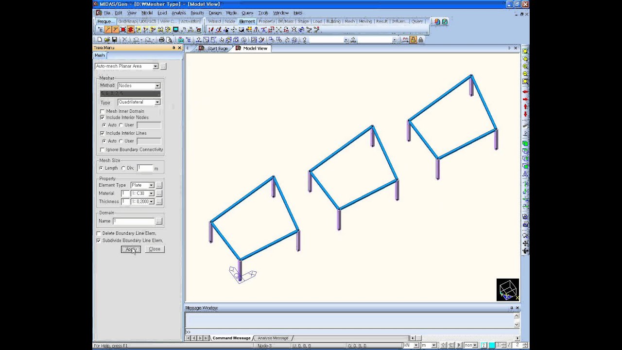 modulo piastre auto mesh esempio CSPFea MIDAS