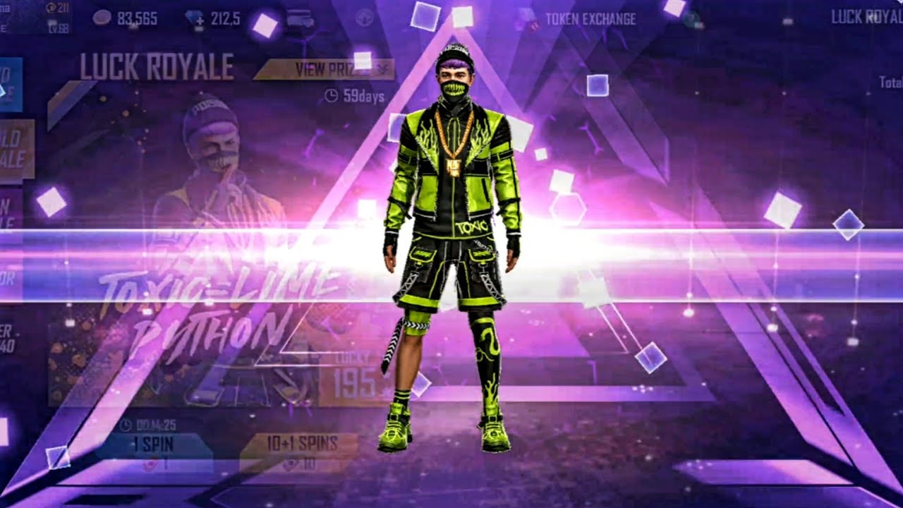 I GOT TOXIC LIME PYTHON BUNDLE FROM NEW GOLD ROYALE || FREE FIRE RARE ITEMS TRICK