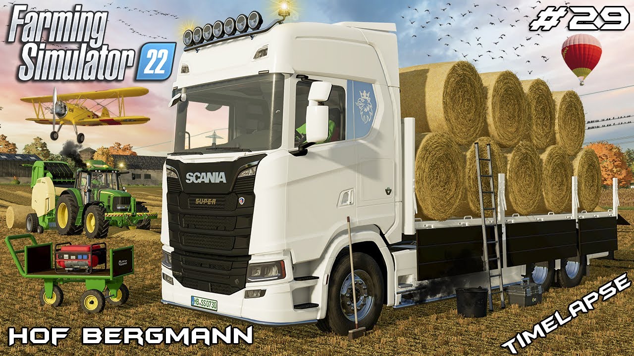 Перевозка 50 тюков соломы на SCANIA 730 S | Hof Bergmann | Farming Simulator 22 | Эпизод 29