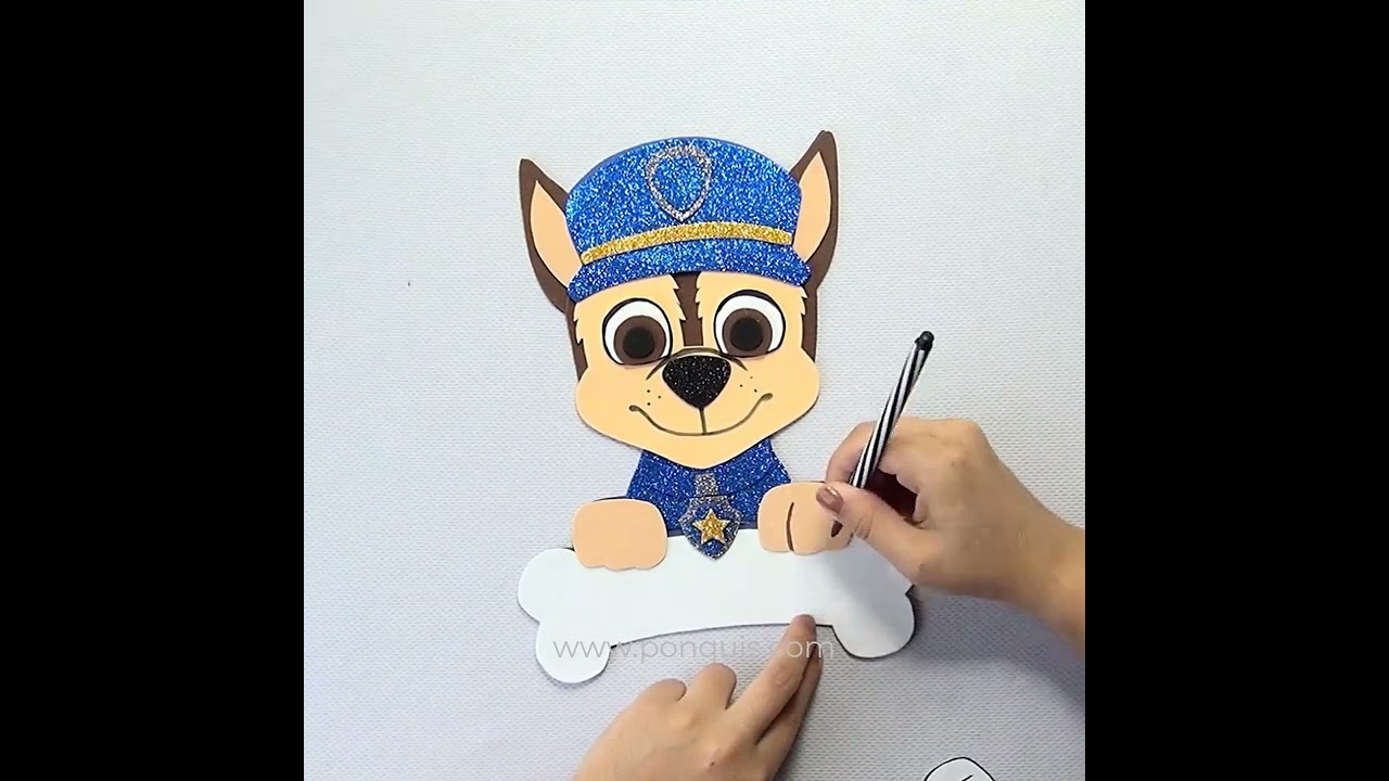 tutorial topper de chase Paw Patrol Fiestas temáticas para niños Moldes Gratis en pdf Adorno