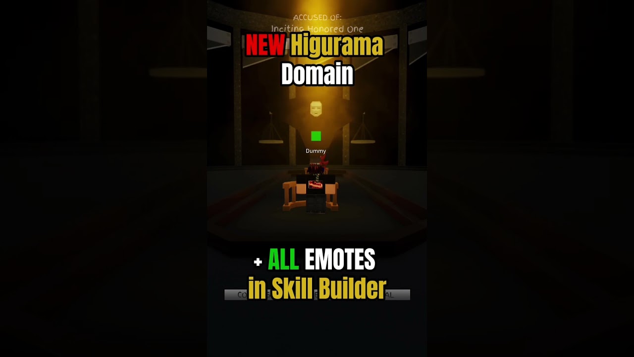 NEW HIGURAMA DOMAIN REWORK + ALL EMOTES IN SKILL BUILDER | JJS |  #jjs #jjk #roblox