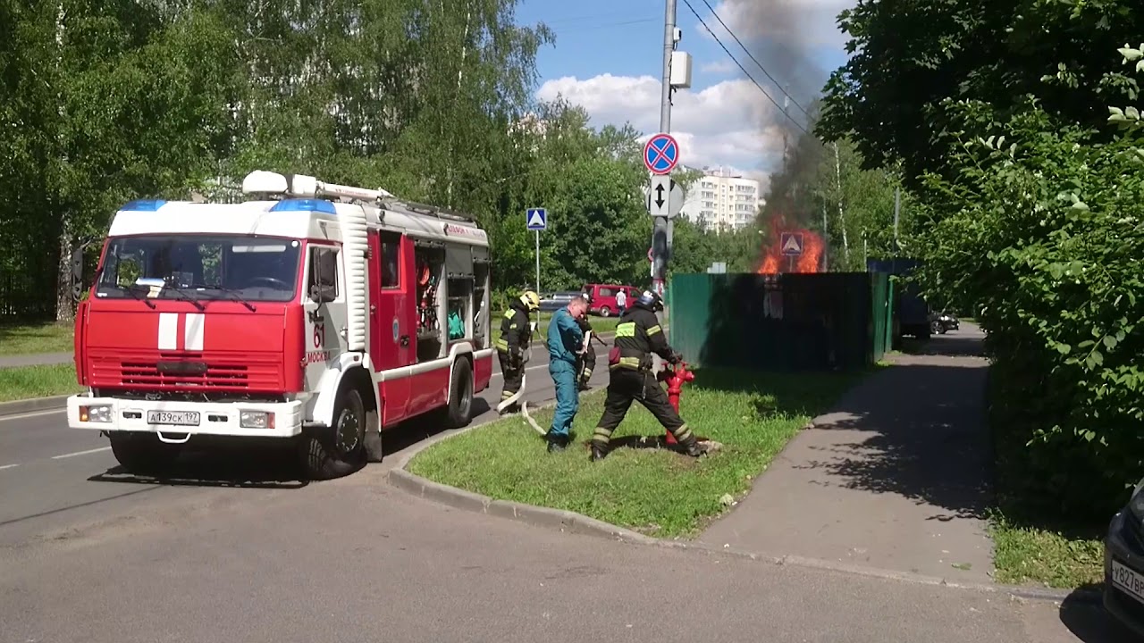 Зеленоград пожар на Берёзовой аллее и его тушение 17.06.18