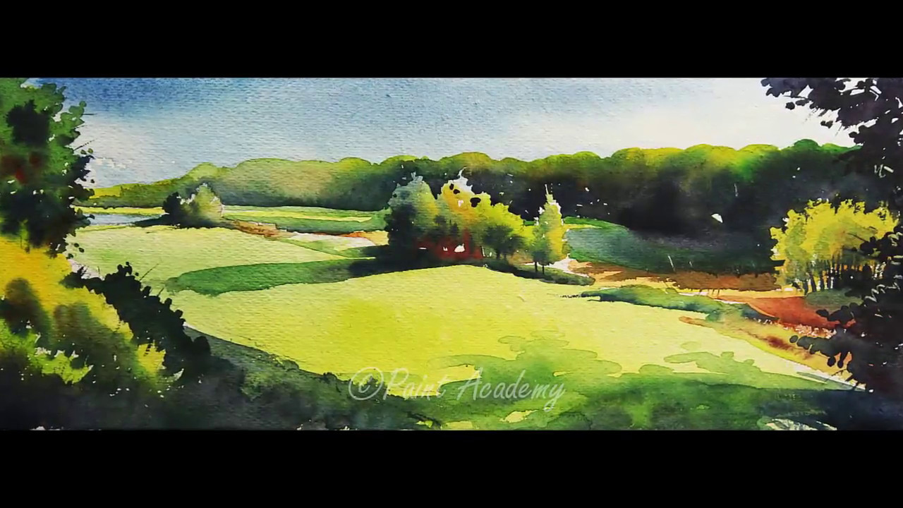 Watercolor Landscape Painting Tutorial step by step