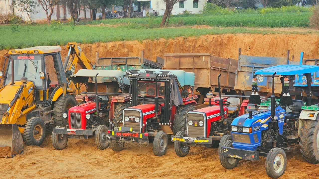 JCB 3dx Eco Loading Remove Mud and Making Dem Tractors Stuck Mahindra 475 Eicher Kubota |Jcb Tractor