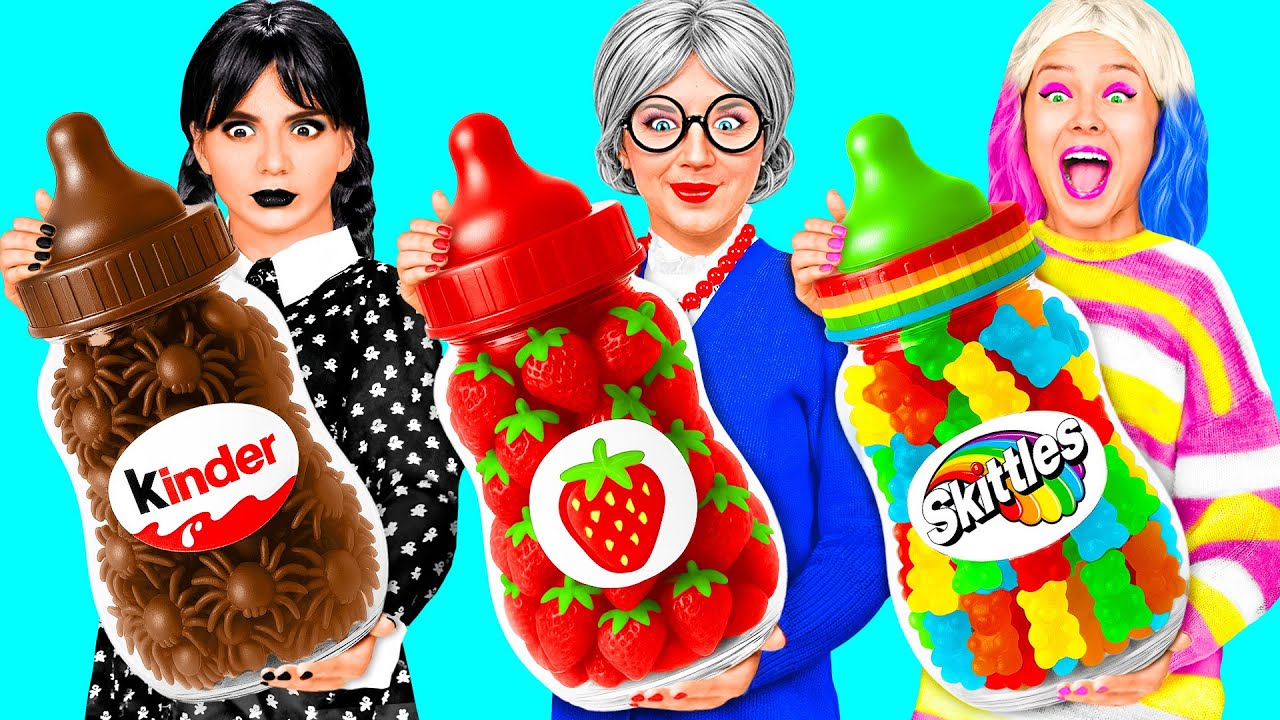 Wednesday vs Grandma Cooking Challenge | Tasty Kitchen Hacks by Crazy DO