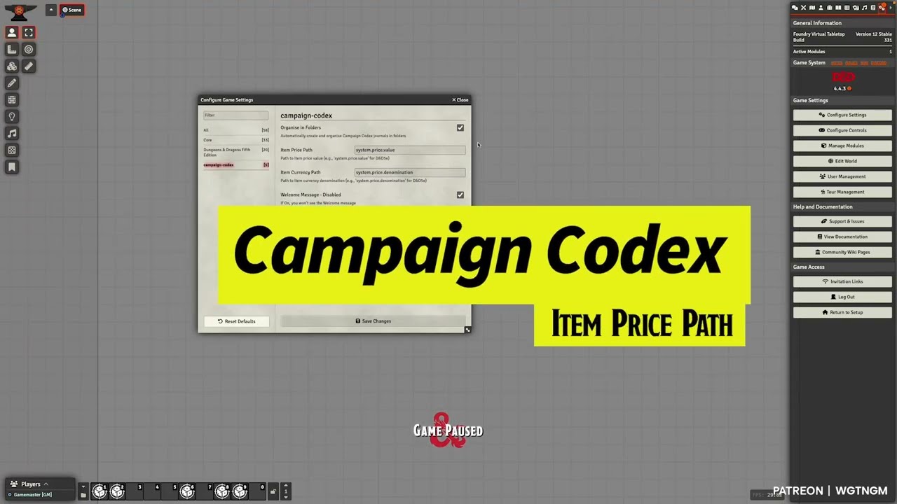 Campaign Codex - Item Price Path