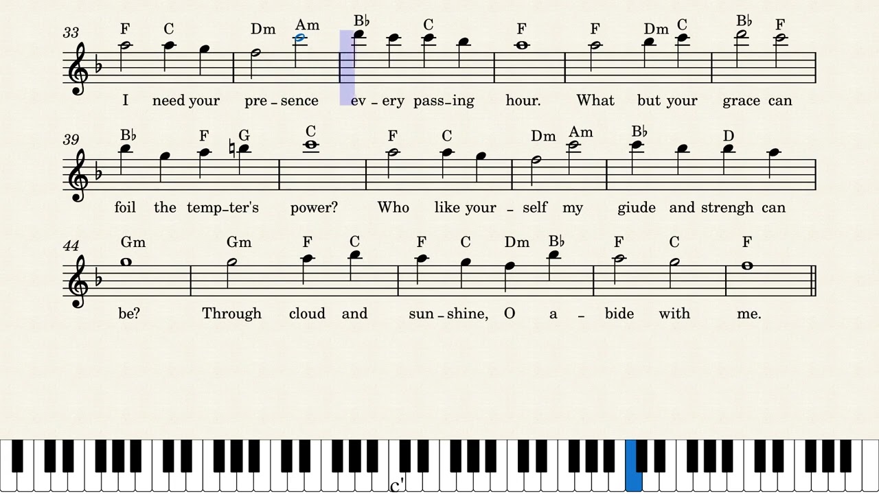 Easy Piano Hymn Tutorial: How to Play Abide With Me, Notes + Lyrics