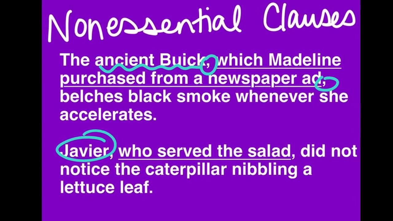 Commas with Essential and Nonessential Parts of a Sentence