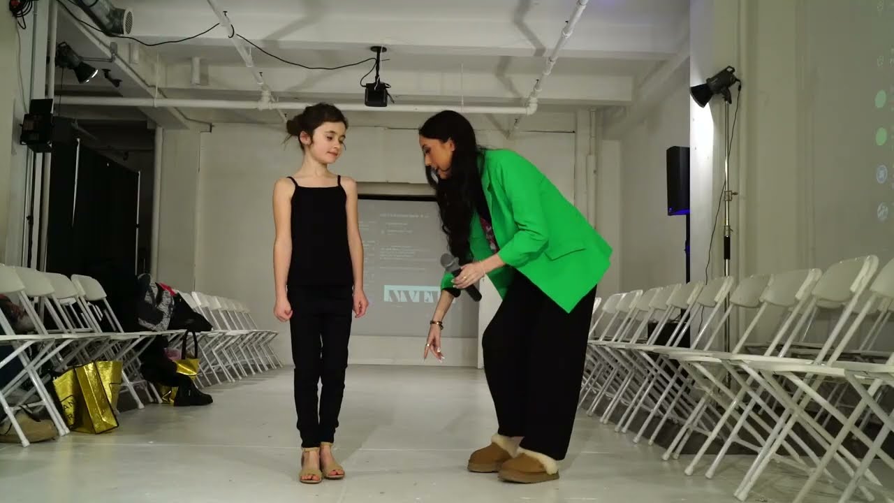 Model Katie Davis leads a runway class in NYFW