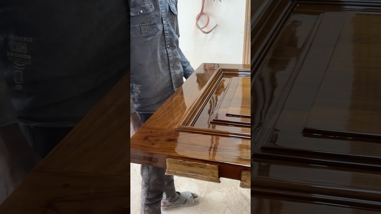 Teakwood Door l Pu Emporio Gold ultra. Epoxy insulator Pu Polish . How to 2025