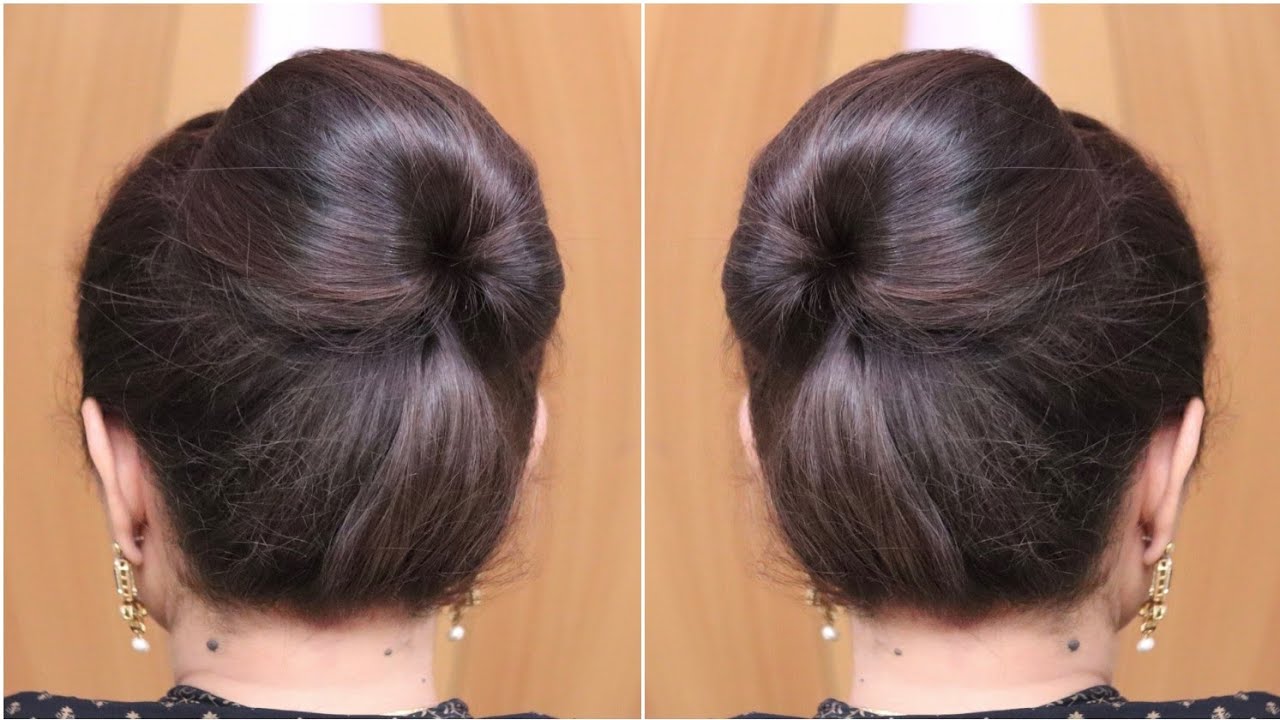 Nice ! Very easy bun hairstyle without clutcher | Cute Hairstyle For Long Hair | Juda Hairstyle Easy