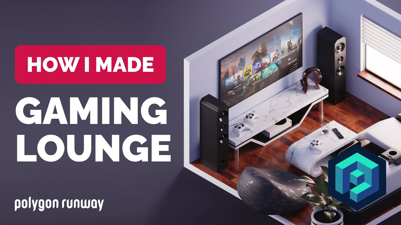 Gaming Lounge in Blender 3.0 - 3D Modeling Process | Polygon Runway