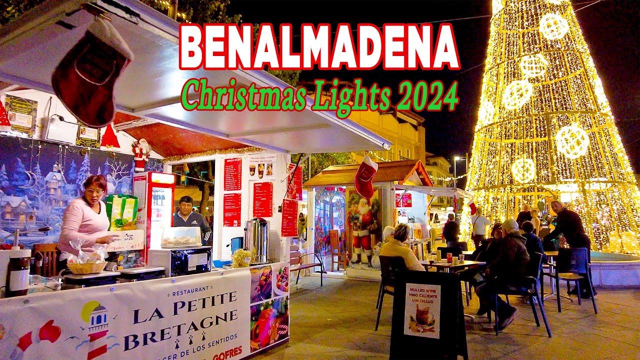 Christmas Lights 2024 Benalmadena Malaga Spain Walking Tour [4K]