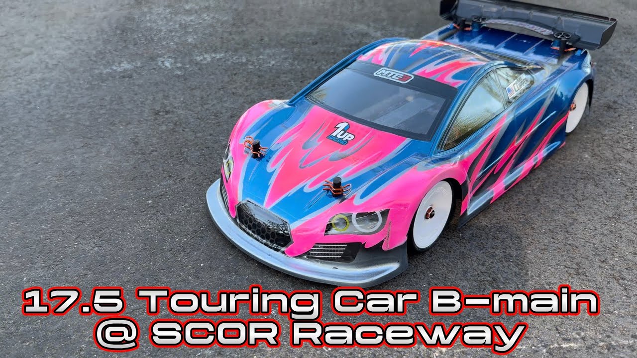 Touring Car B-main race at SCOR Raceway in Anaheim, California. How February 22, 2026. RC car racing
