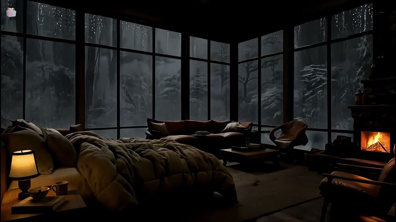 Gentle Night Rain in the Deep Forest Cabin 🌲 | Relax & Deep Sleep