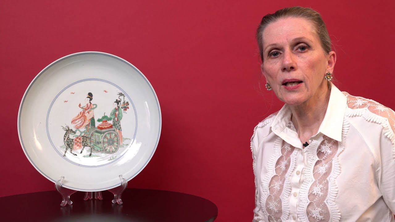 A rare Chinese famille-verte dish, Qing Dynasty