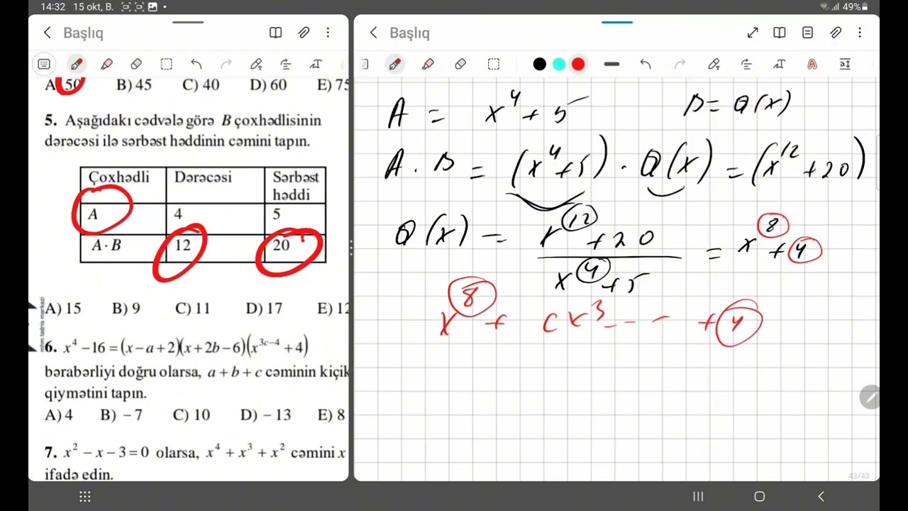 MHM ÇOXHƏDLİNİN VURUQLARA AYRILMASI (test 6,7)