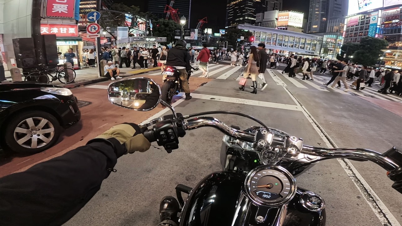 Harley Davidson Fat Boy Night Ride UENO TOKYO SHIBUYA