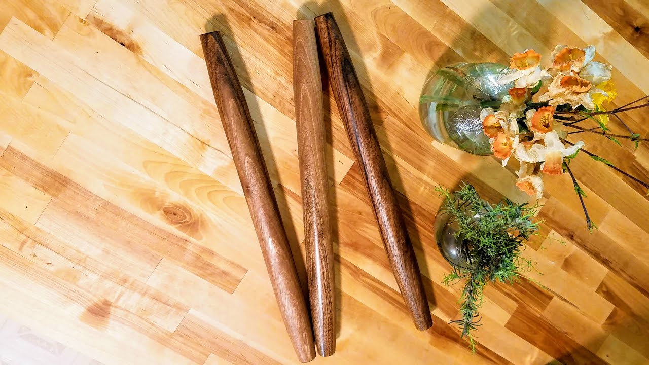Wood Turned English Walnut French Rolling Pin