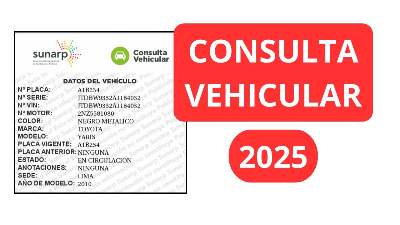 Consulta vehicular por placa SUNARP 2025