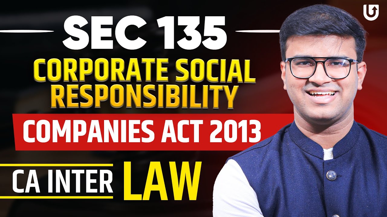 CA Inter Law Sec 135 CSR Corporate Social Responsibility | Companies Act 2013 | CA Indresh Gandhi