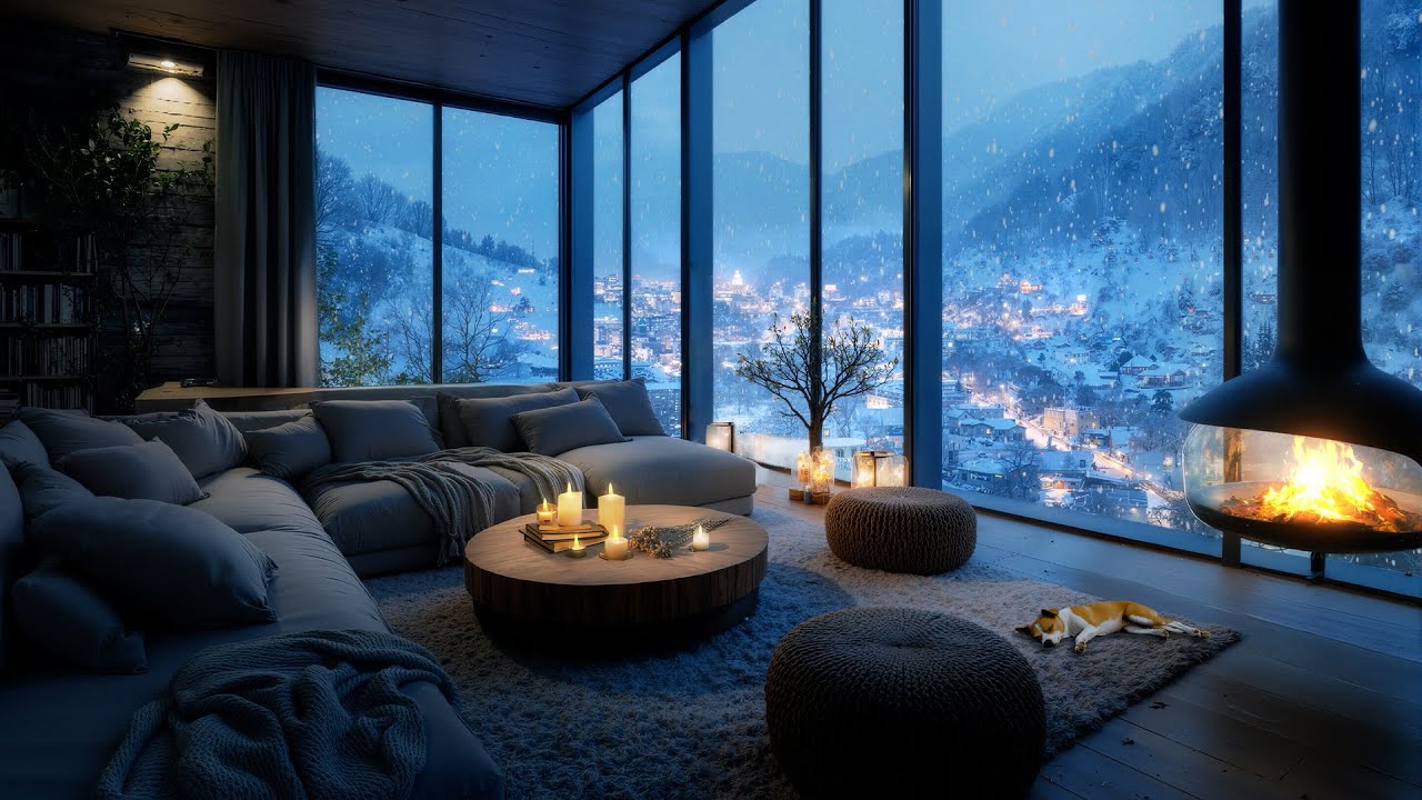 (No Ads) Piano, Fireplace & Rain Sounds ~ Deep Relaxation to Ease Stress & Mental Fatigue 💗