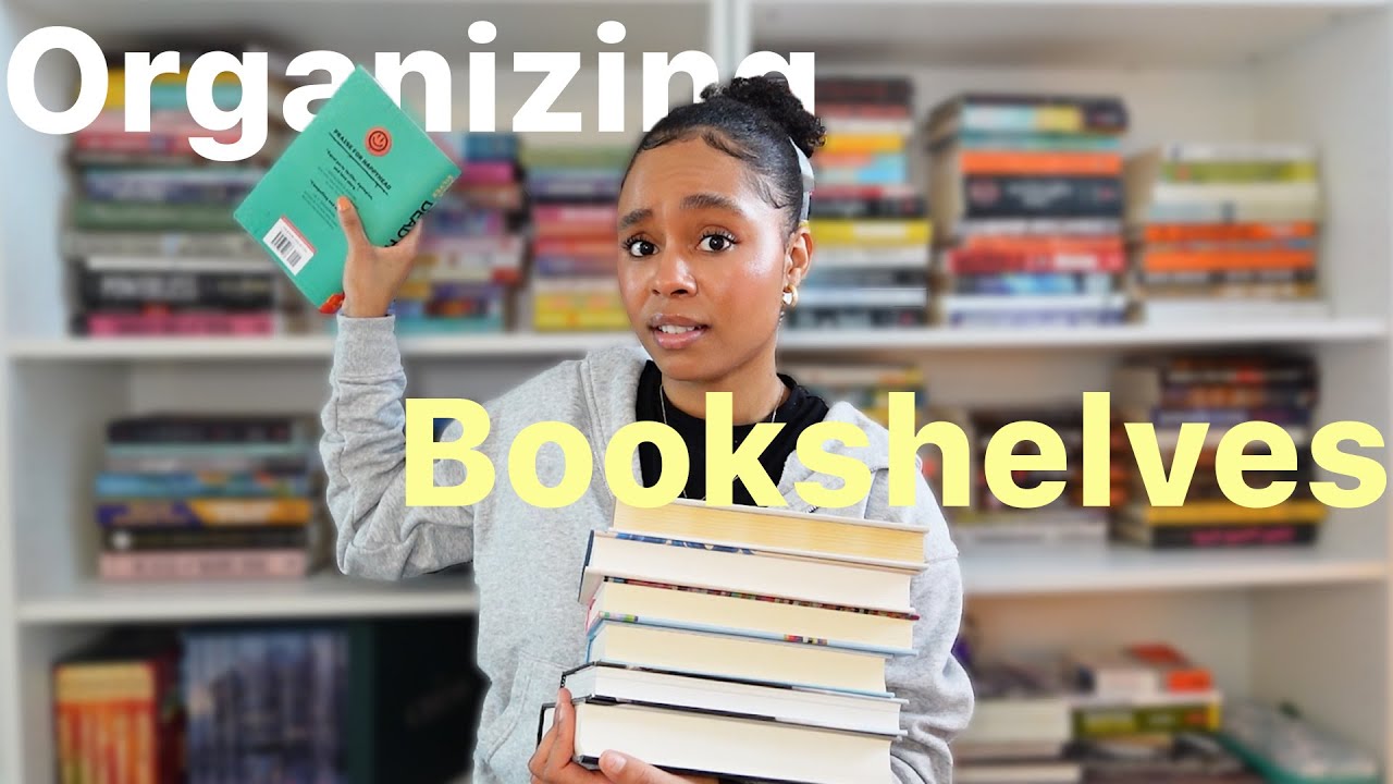 reorganizing my bookshelves with me + bookshelf tour 🤭💕📚