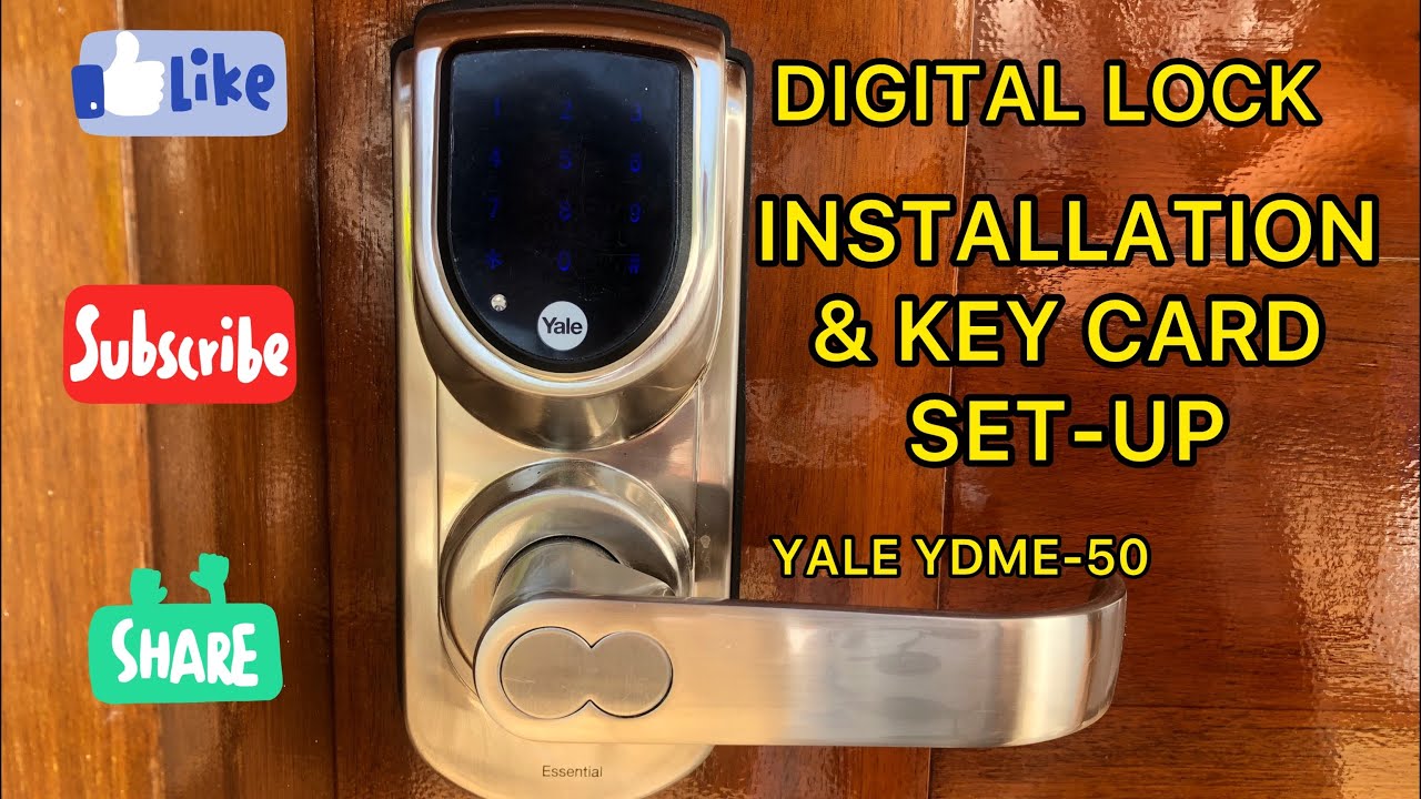 YALE YDME50 - DIGITAL DOOR LOCK INSTALLATION & KEY CARD SET-UP TUTORIAL #digital #lock #yale #ydme50