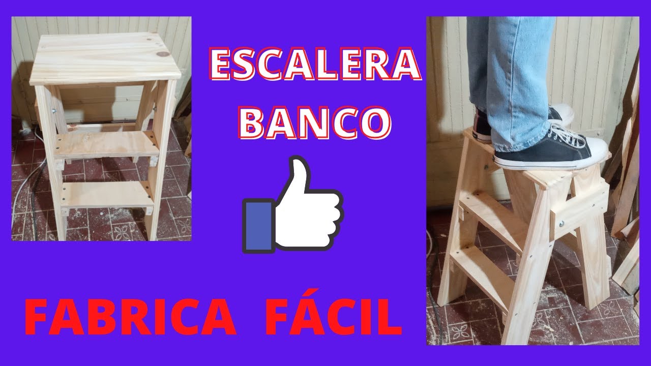 Gana DINERO en Carpintería, Fabrica y Vende. Banco Escalera. Ladder. Wood