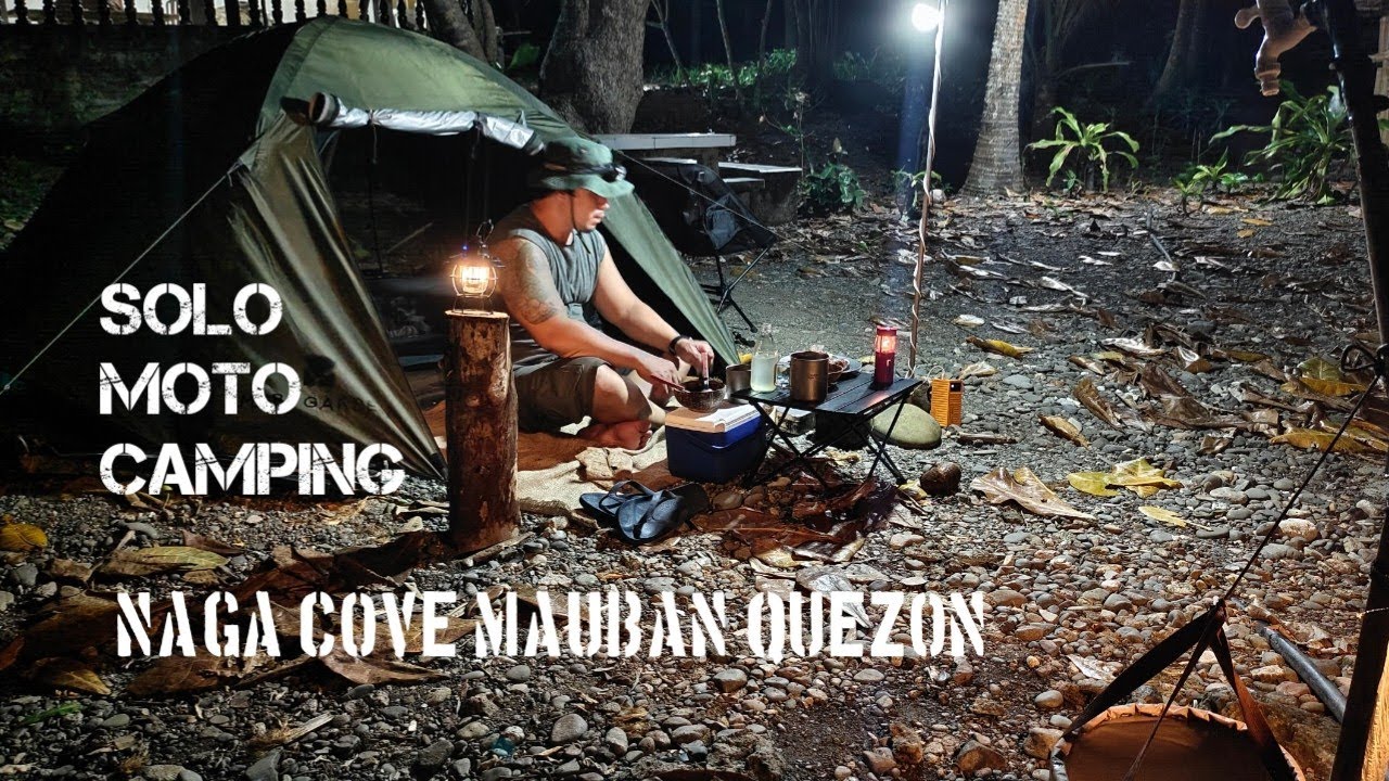 2 days solo moto camping at naga cove mauban Quezon Philippines ASMR