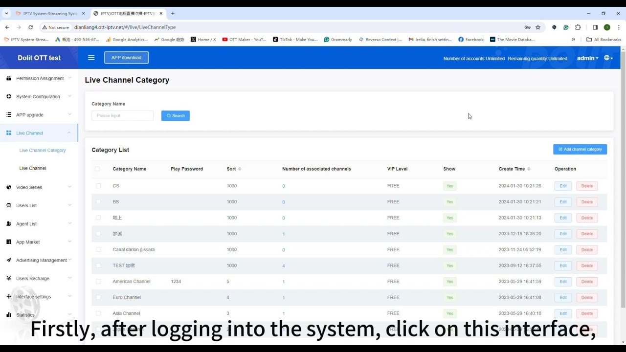 OTT Maker- How to add live channels in the CMS? Easy to launch your OTT streaming platform.