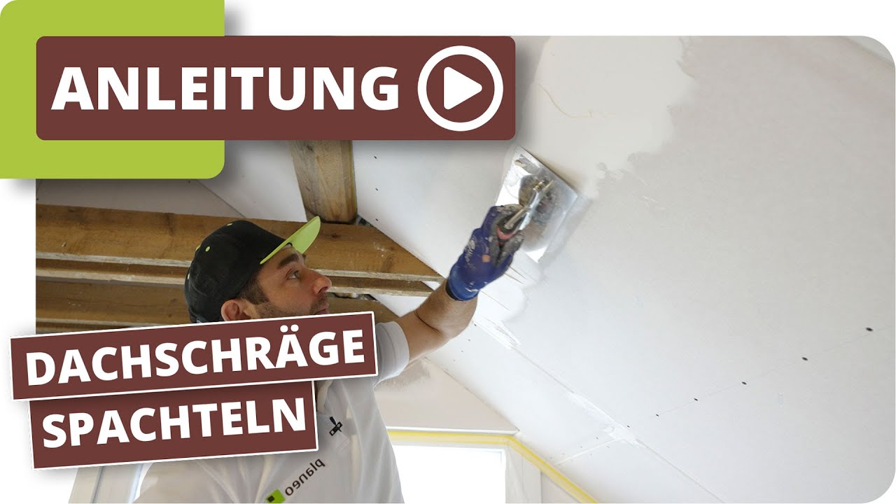 Gipskarton in der Dachschräge spachteln - nahtlose Übergänge an Wand,  Drempel und Dachschräge