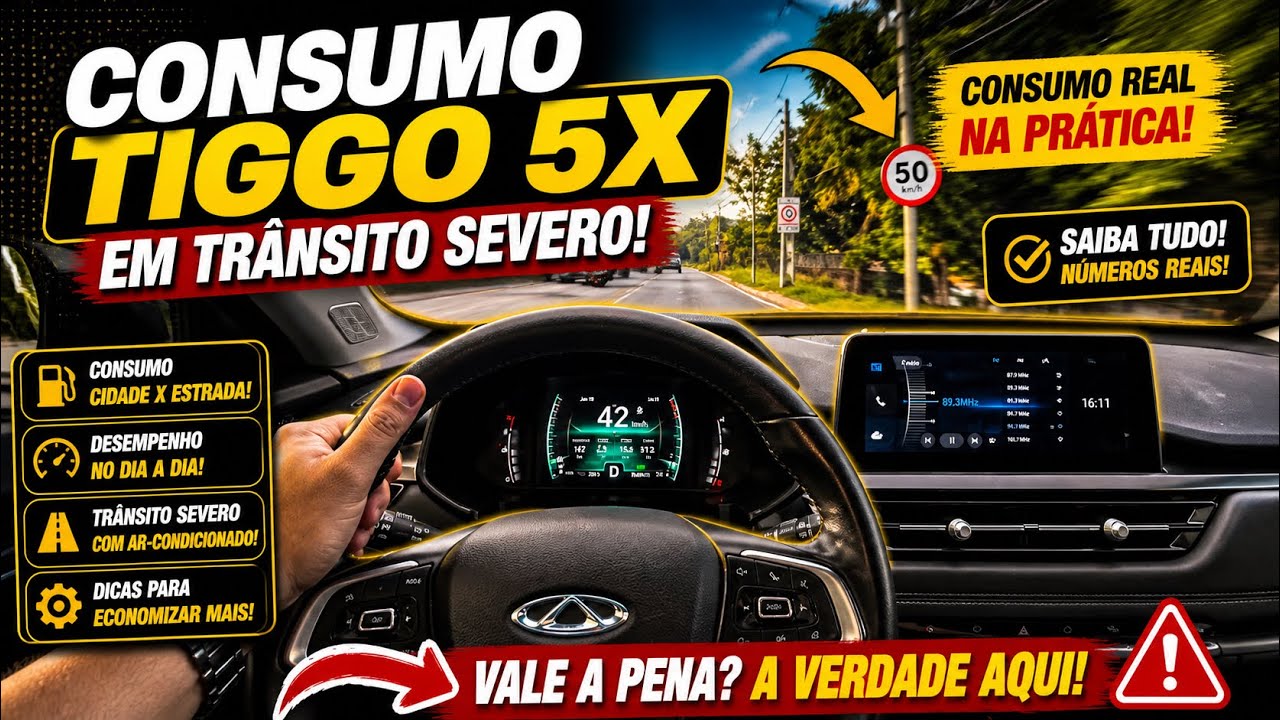 CONSUMO TIGGO 5X EM TRANSITO SEVERO - Saiba tudo! #tiggo5x #tiggo5xsport #consumotiggo5x #caoachery