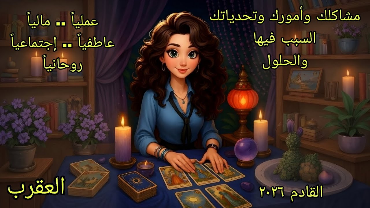 تاروت برج العقرب♏️مشاكلك تحدياتك قراراتك في ٢٠٢٦ والحلول والتبشيرات