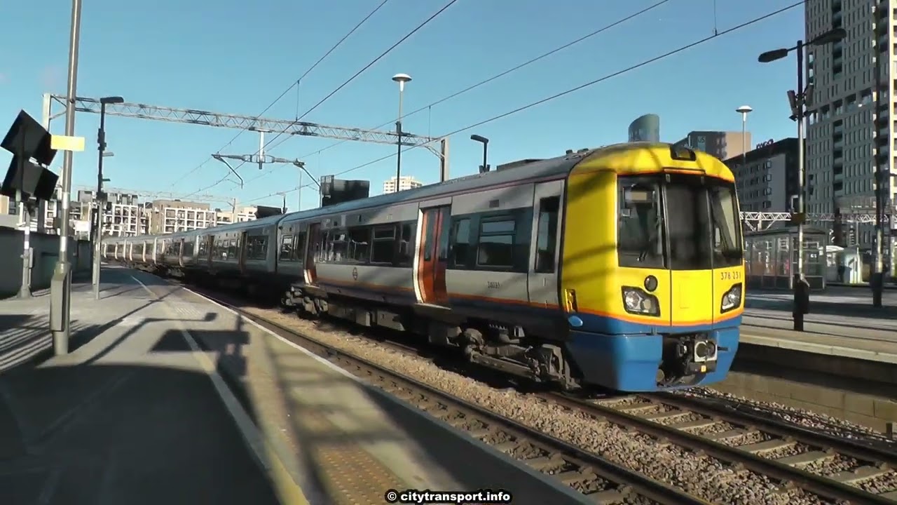 Rare Track - London Overground Train Departs From Platform 11 At Stratford Station London