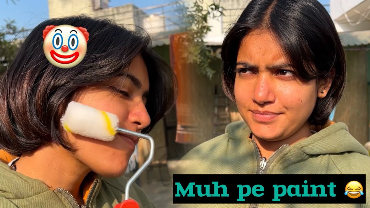 Swati ne apne muh pe paint kar liya 😂🤡