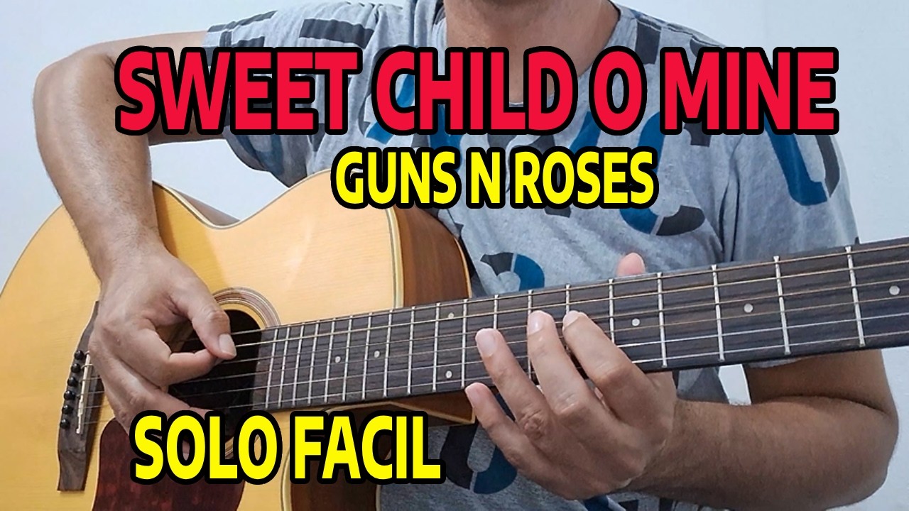 Como tocar Sweet Child O Mine Guns N Roses solo de violão fácil de tocar