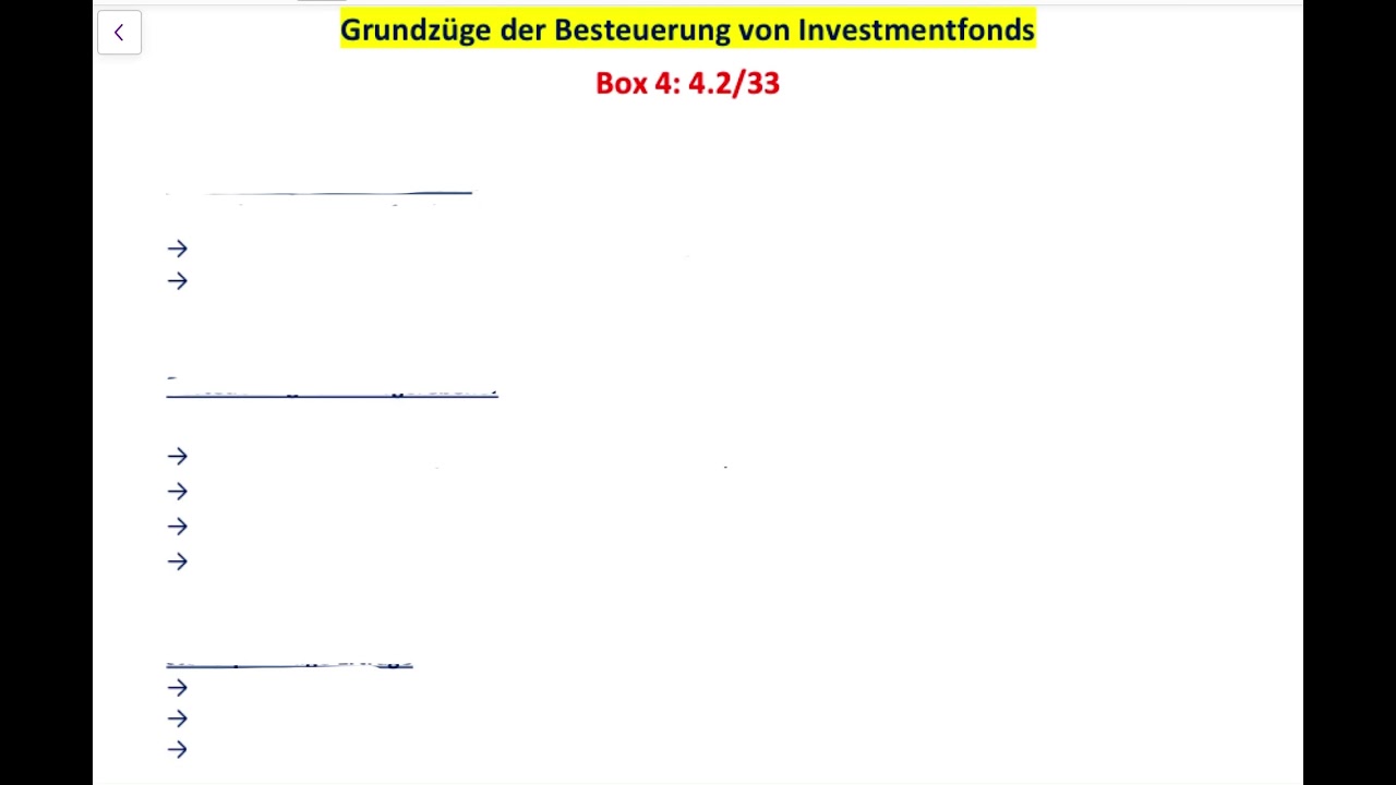 Grundlagen- Investmentfonds-Besteuerung (NICHT IHK-PR&Uuml;FUNGSRELEVANT!)