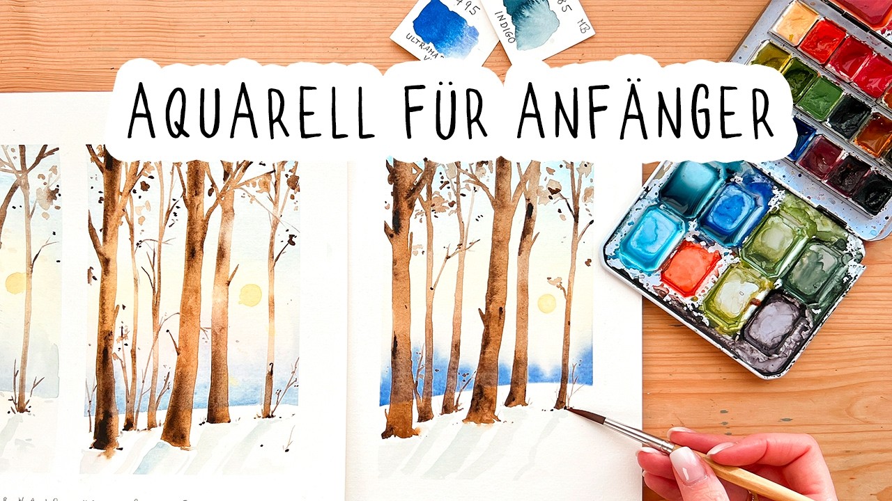 Diese AQUARELL TECHNIKEN solltest du kennen! Mit nur einem Motiv zum Profi