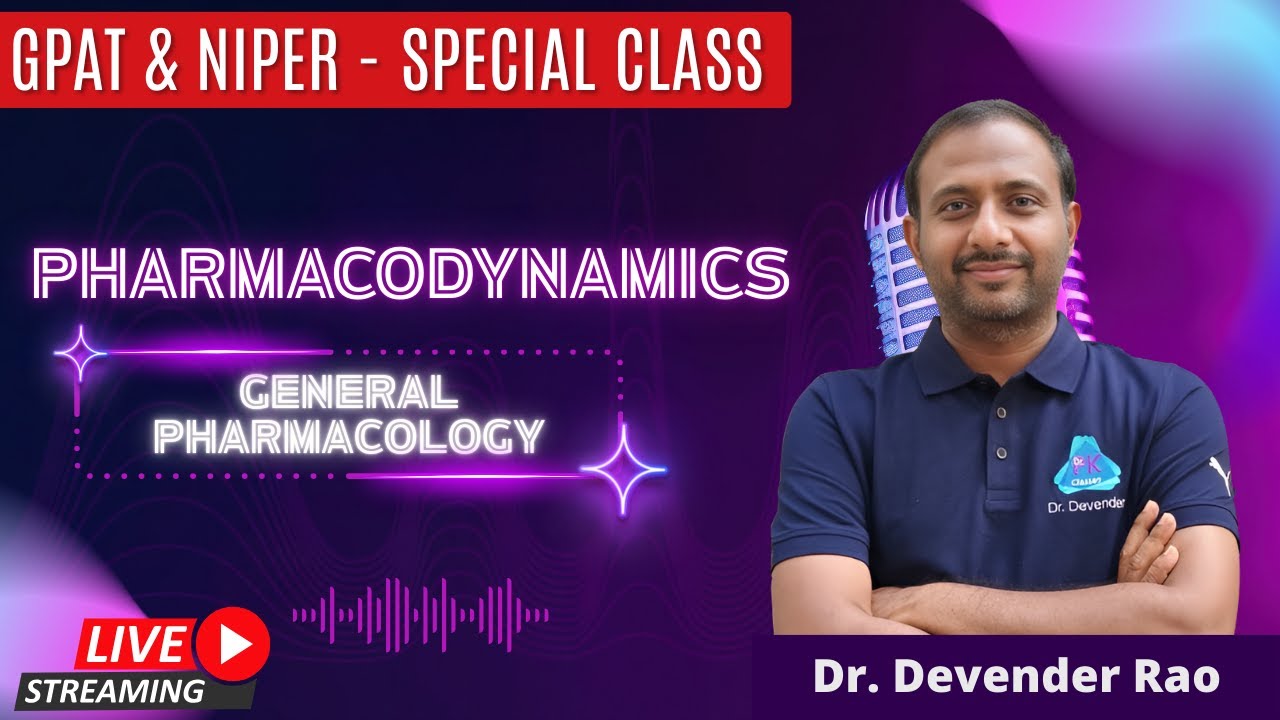 General Pharmacology - Pharmacodynamics for GPAT & NIPER | Dr Devender Rao Kodati | Dr. PK Classes