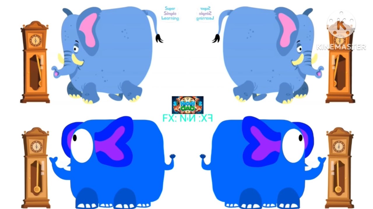 HICKORY DICKORY DOCK|| RHYMES|| EFFECTS ELEPHANT ON THE CLOCK EFFECT SPONSORED BY: ELEPHANT ⏰🐘🦖🐳
