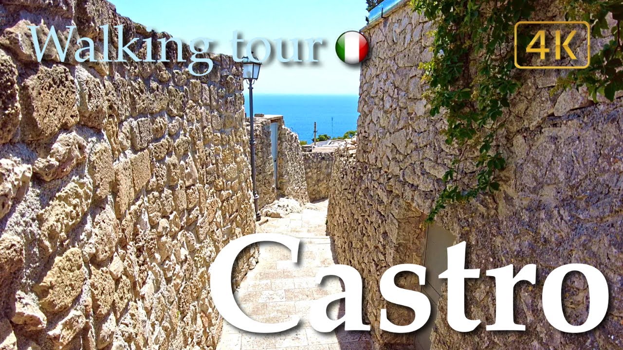 Castro (Puglia), Italy【Walking Tour】History in Subtitles - 4K