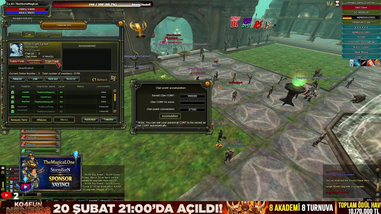 #KO4FUN 🏆  TheMagicaLOne / Mage PK 🔥NEMESIS AÇILDI 🔥 #Knight Online PVP #Canlı Yayın