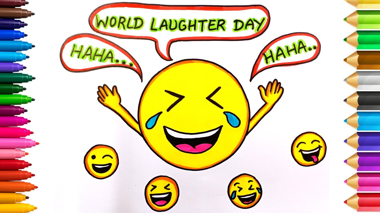 World Laughter Day Drawing | World Emoji Day Drawing | Laughter Day Poster | Laughter Day Poster