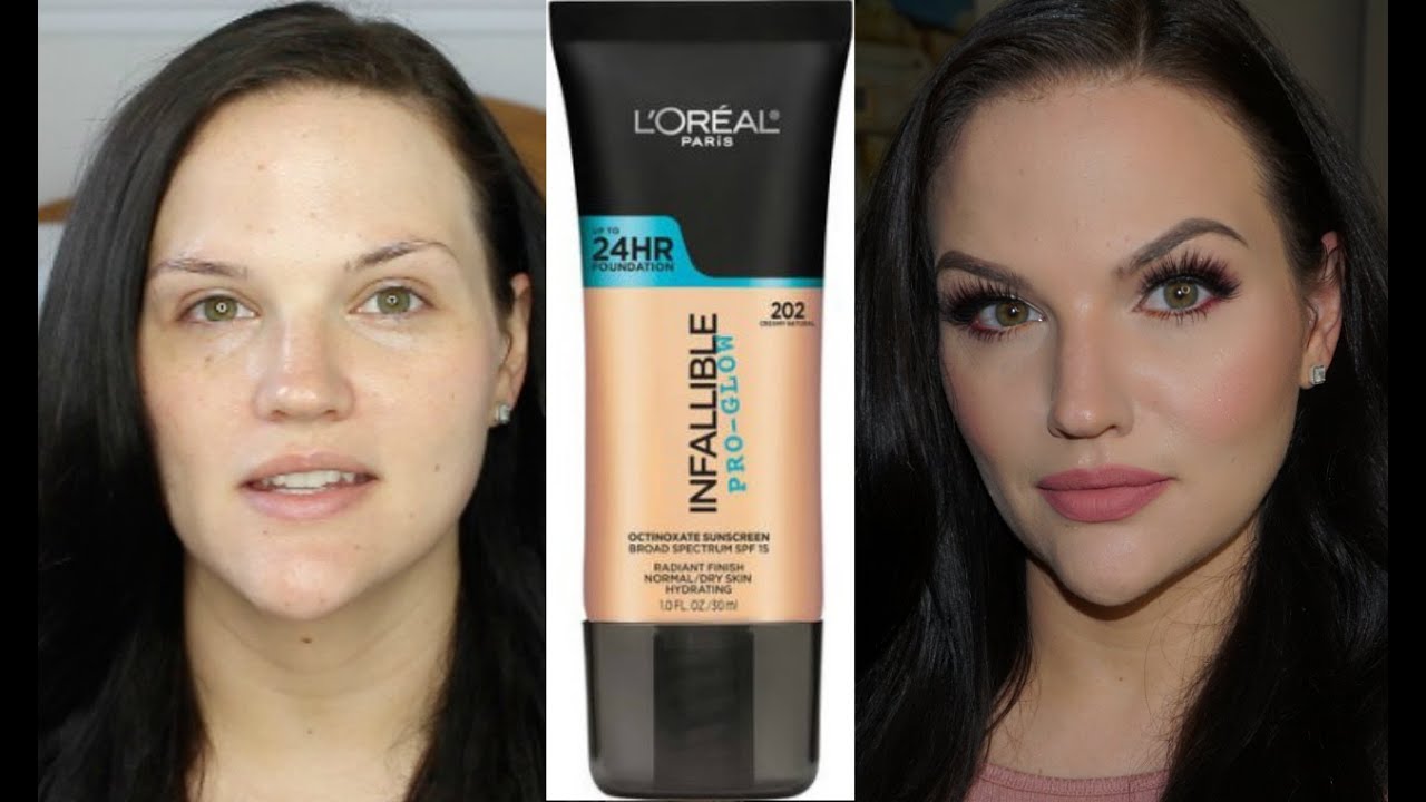 NEW L'Oreal Infallible Pro Glow Foundation First Impression Review w/ Check Ins!