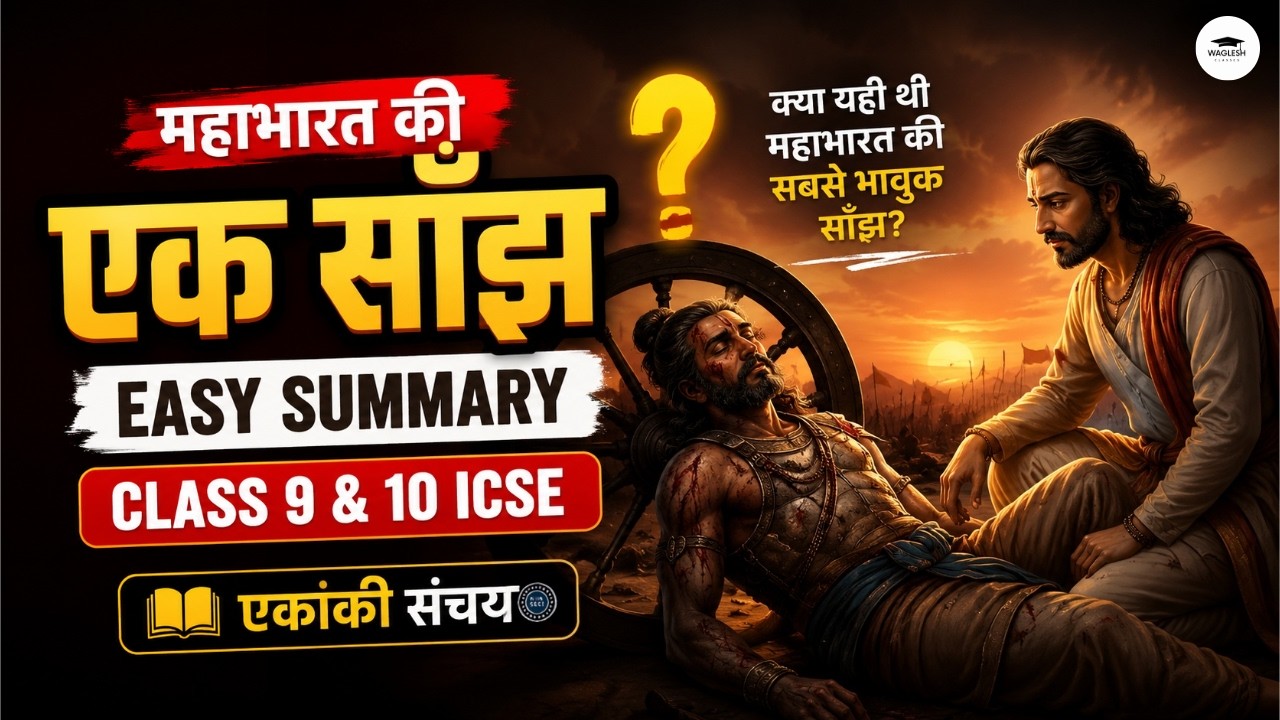 Mahabharat Ki Ek Sanjh - Easy Summary | Class 9 & 10 ICSE | Ekanki Sanchay