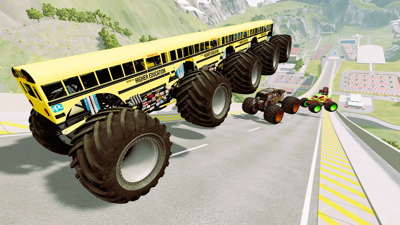 Epic High Speed Monster truck jumps CAR Stunts & crashes #85 | BeamNG Drive