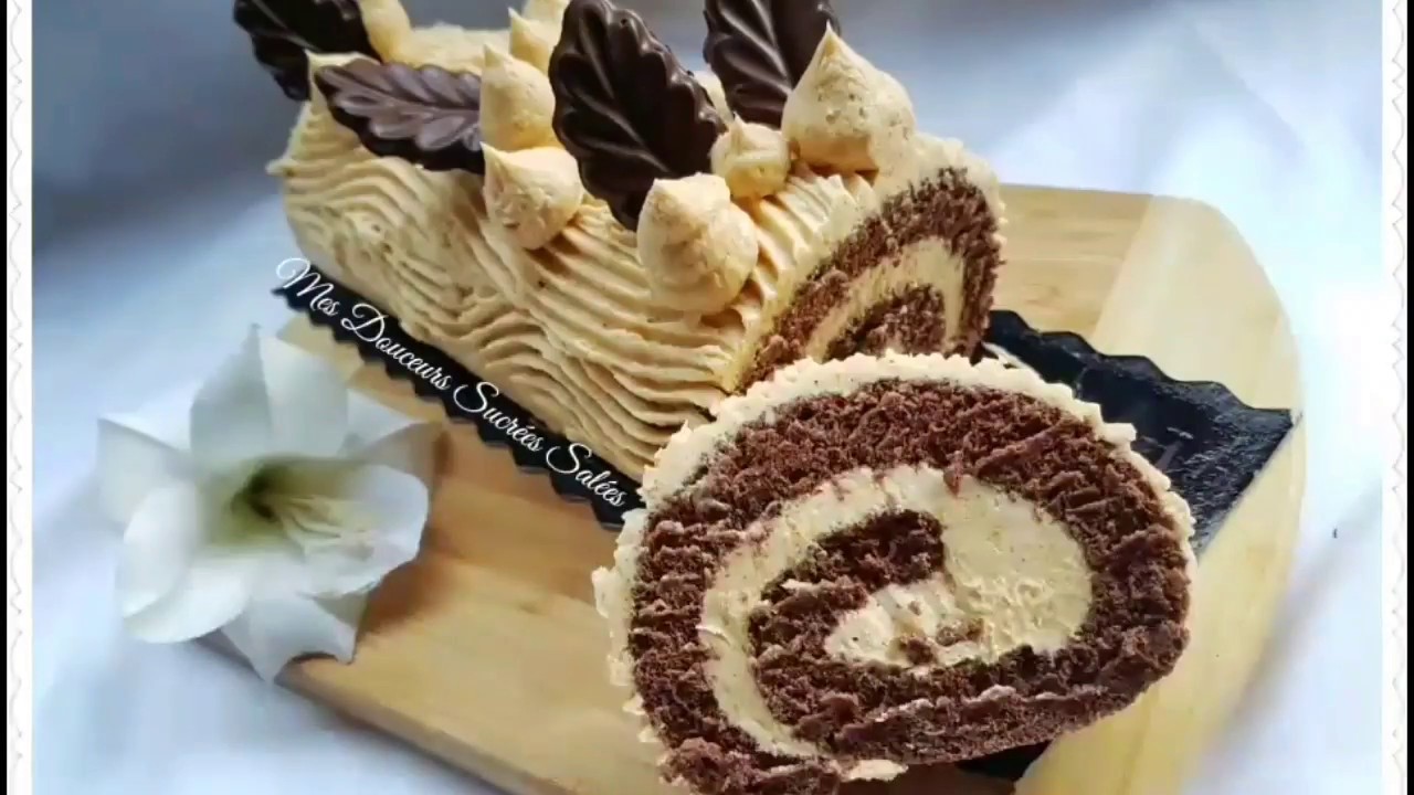 Bûche roulée praliné (crème au beurre allegée de C.Felder)